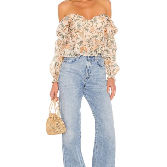 NWT House of Harlow 1960 x REVOLVE Burna Blouse in Paisley Floral Multi - Picture 5 of 5